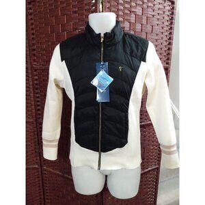 NWT Women's Light Jacket Puffer Size Medium 95 Black White Sporty